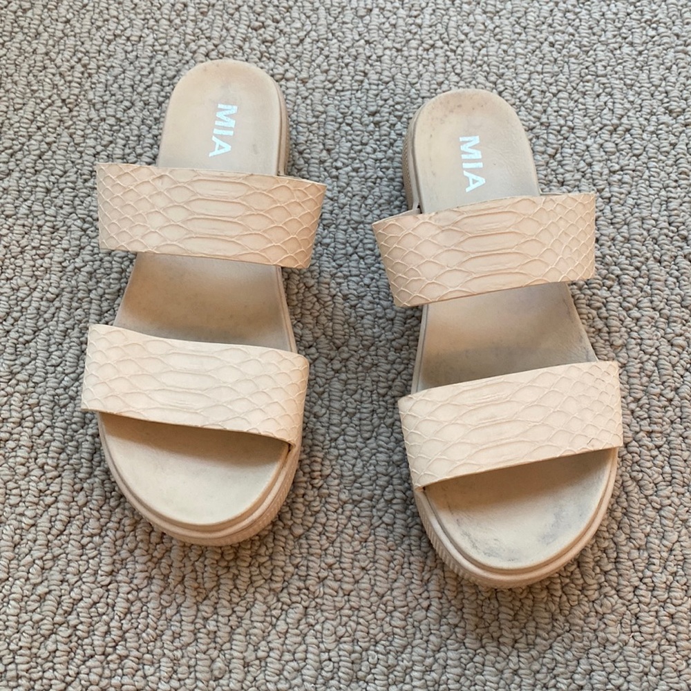 slightly worn mia slides